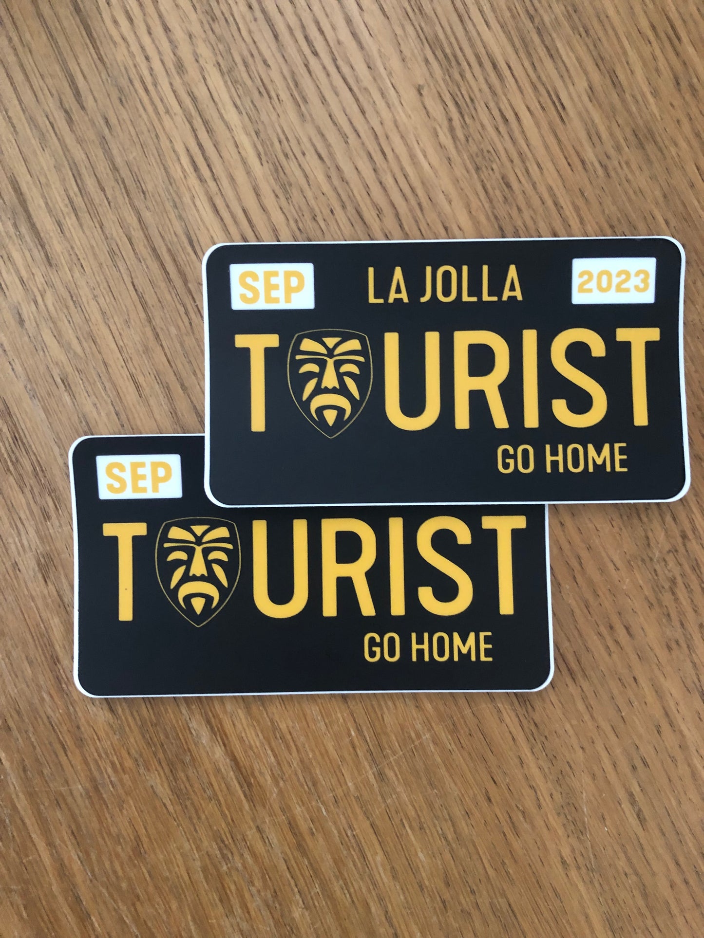 Tourist Go Home Sticker, Black - 2 Pack