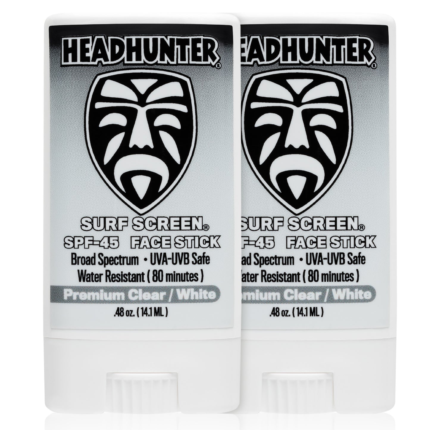 SPF 45 Mineral Sunscreen Face Stick – Clear / White (HWT) - 2 PACK