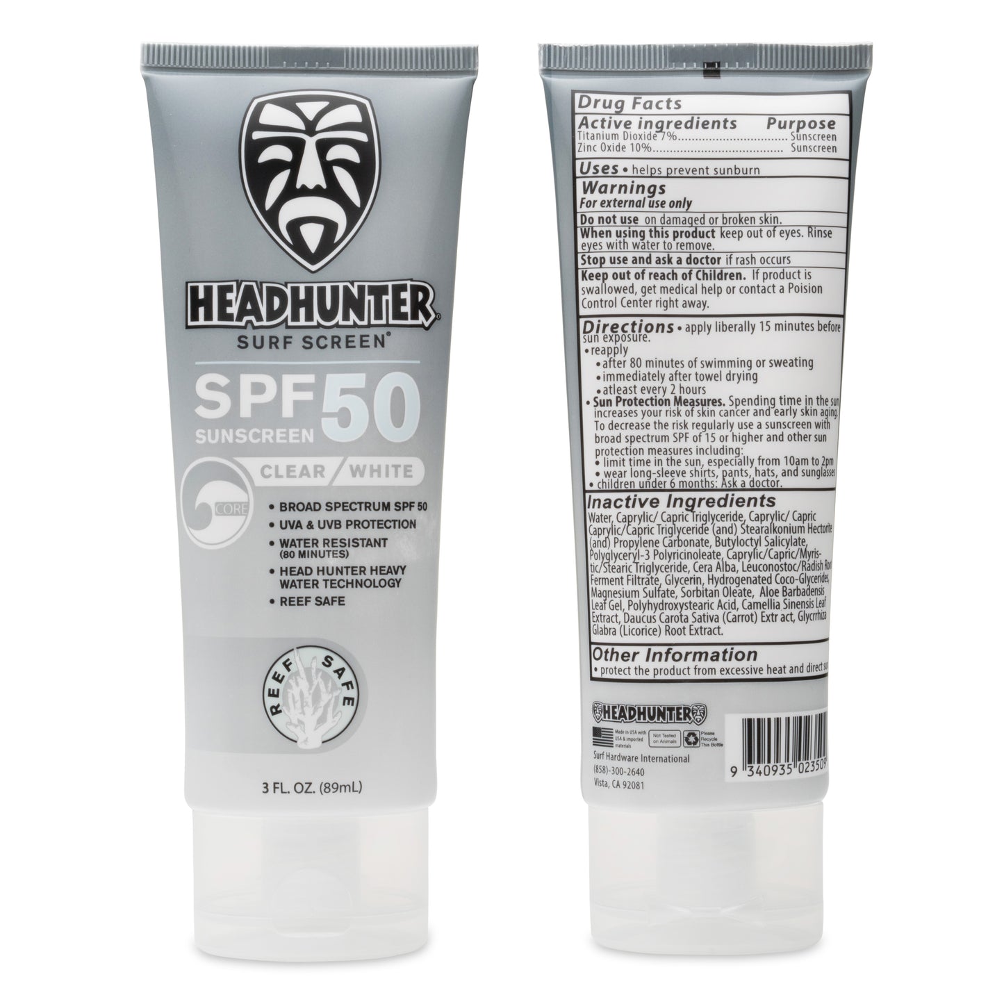 Reef Safe-SPF 50 Mineral Sunscreen Cream - Clear / White (HWT)