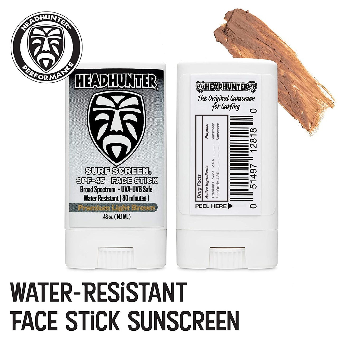 SPF 45 Mineral Sunscreen Face Stick - 6 Pack "Light Brown"