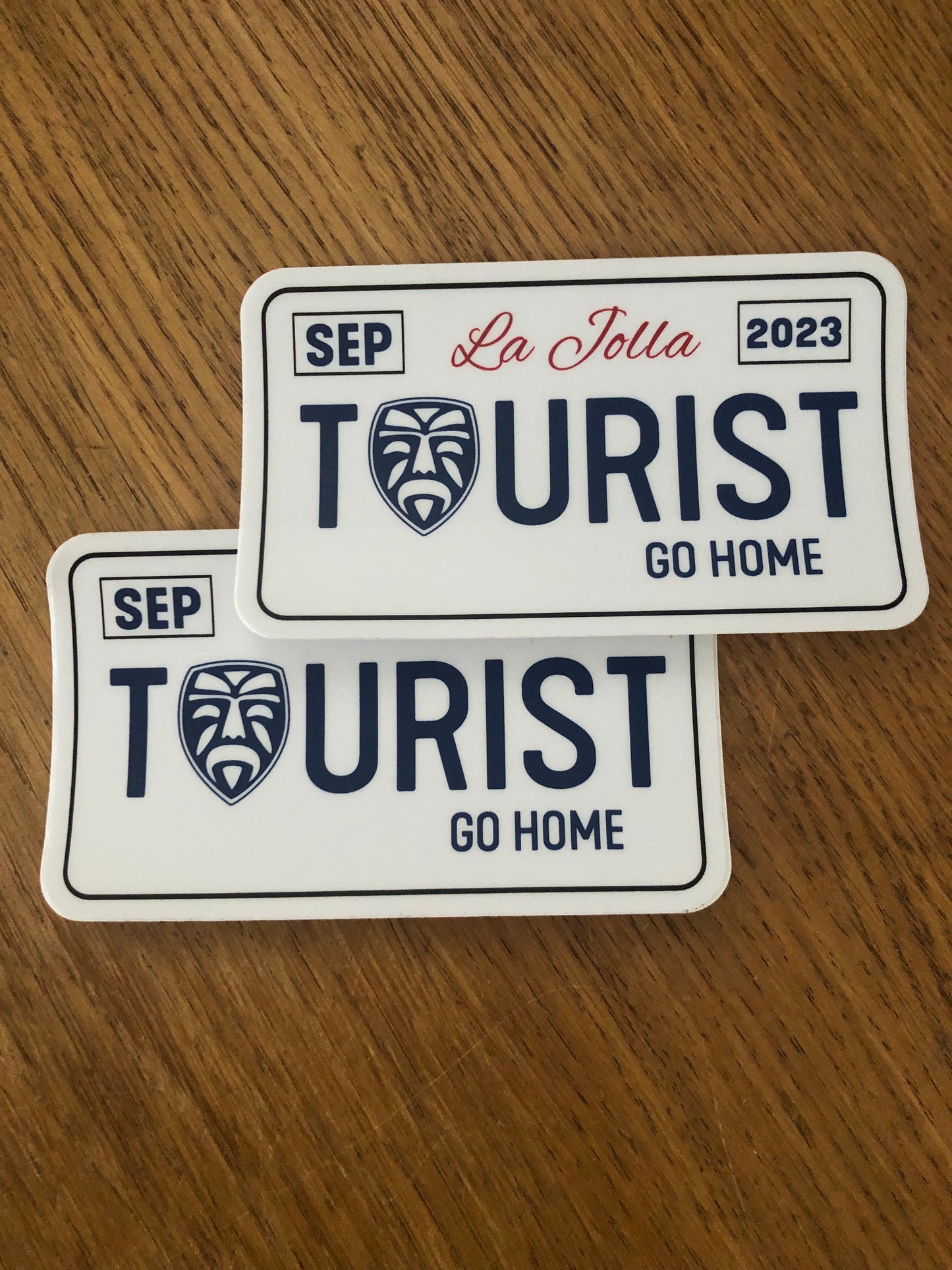Tourist Go Home Sticker, White - 2 Pack