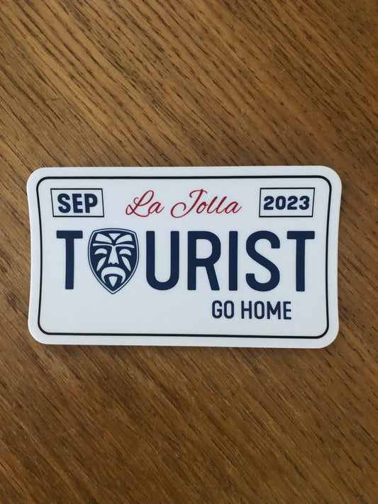 Tourist Go Home Sticker, White - 2 Pack