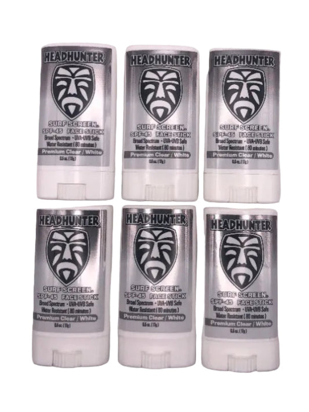 SPF 45 Mineral Sunscreen Face Stick - 6 Pack "Clear / White"